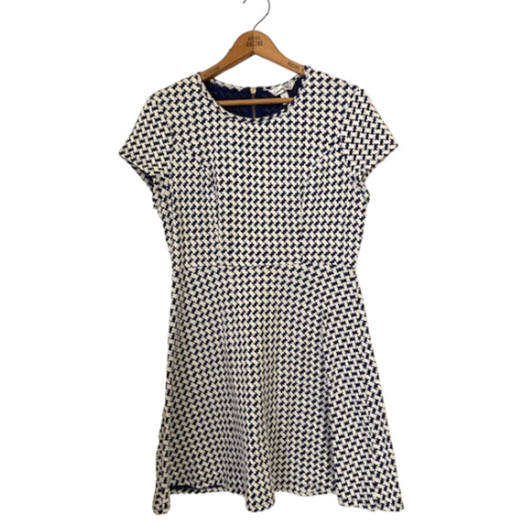 NAVY and White Houndstooth Dress - Large - Picture 1 of 6